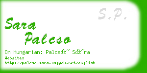 sara palcso business card